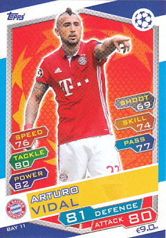 Arturo Vidal Bayern Munchen 2016/17 Topps Match Attax CL #BAY11